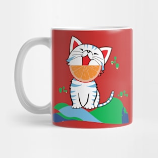 Grapefruit Kitty Mug